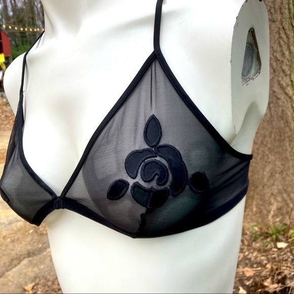 Express Other - Express sheer bra floral applique sz Large